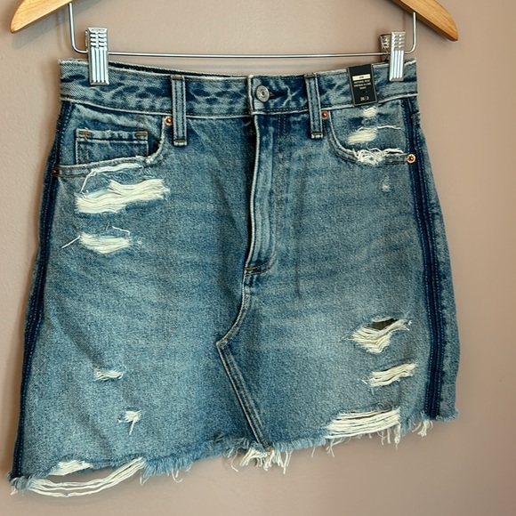New Abercrombie & Fitch Zoe Natural Rise Vintage A-Line Skirt Jean Size 2 - Picture 5 of 14